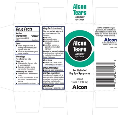Alcon Tears Carton (Alcon Tears 15ml Carton Flat Small)